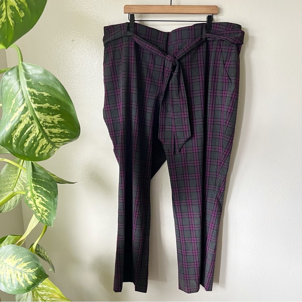 Lane Bryant | Plaid Tie Waist Trousers